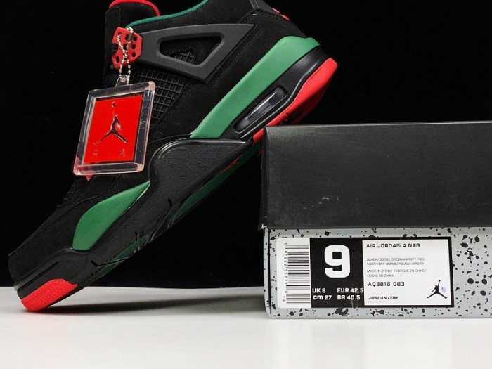 Air Jordan 4 NRG Black/Gorge Green-Varsity Red AQ3816-063
