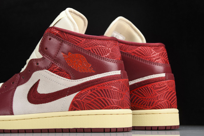 Air Jordan 1 Mid SE Tiki Leaf Team Red (Women