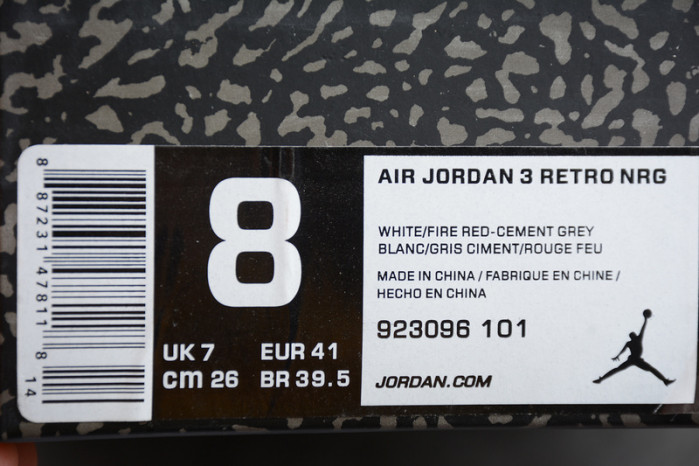 Air Jordan 3 Retro Free Throw Line White Cement 923096-101